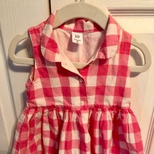 Gap kids pink gingham dress